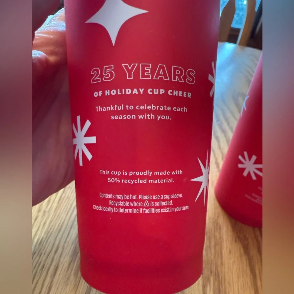 Set of 2 Holiday Starbucks Reusable Cups